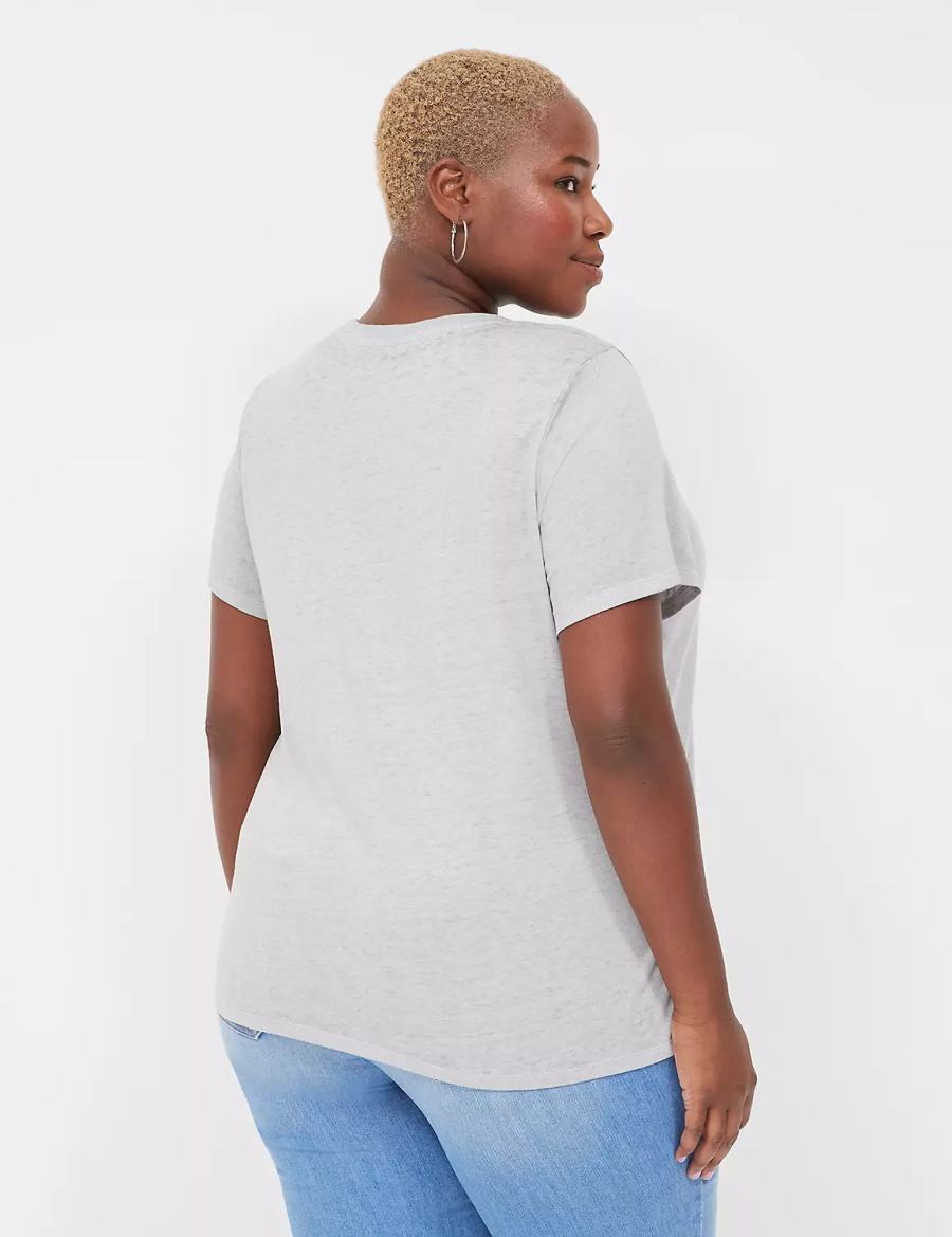 Lane Bryant Bloom Wildly Graphic Tee T-shirts Dames Grijs | PZW6426EA
