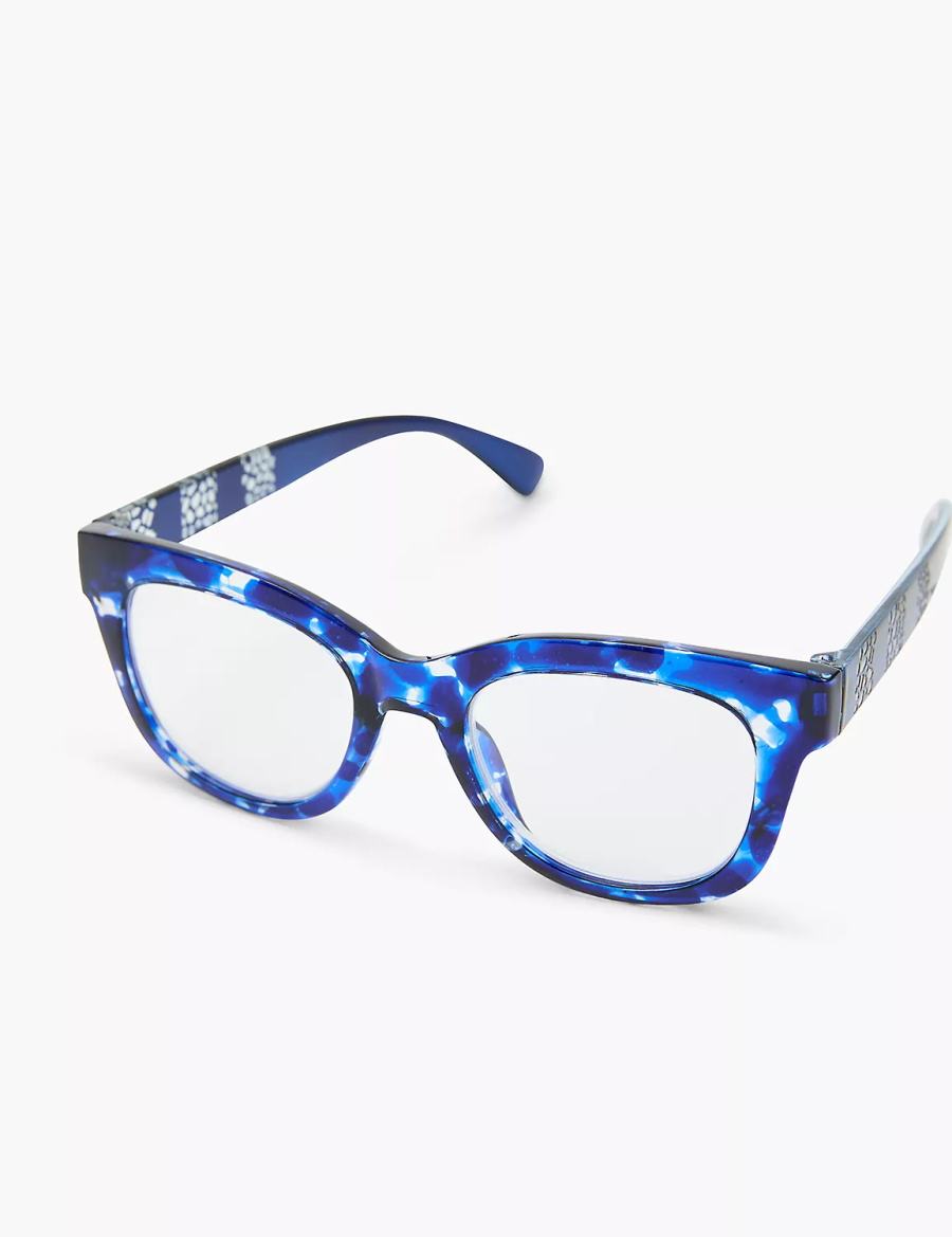 Lane Bryant Blue Animal Print Cateye Reading Bril Dames Blauw | TQC2536SJ