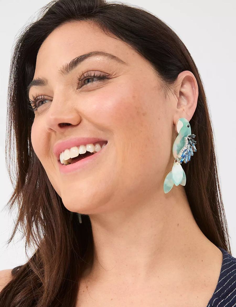 Lane Bryant Blue Parrot Statement Oorbellen Dames Zilver | UIT3388CL