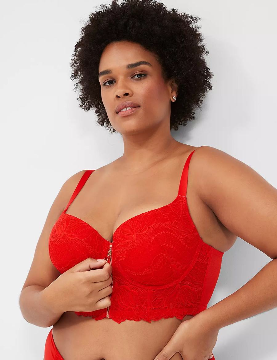 Lane Bryant Boost Longline Balconette BH Dames Rood | WAB7574PR