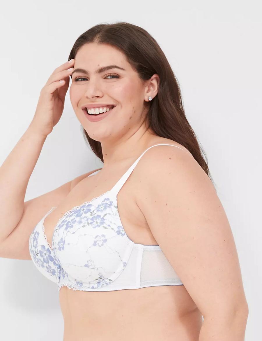 Lane Bryant Boost Plunge With Lace Bralettes Dames Wit | ASA7715CI