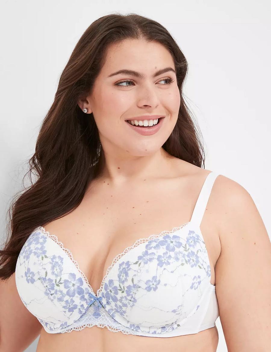 Lane Bryant Boost Plunge With Lace Bralettes Dames Wit | ASA7715CI