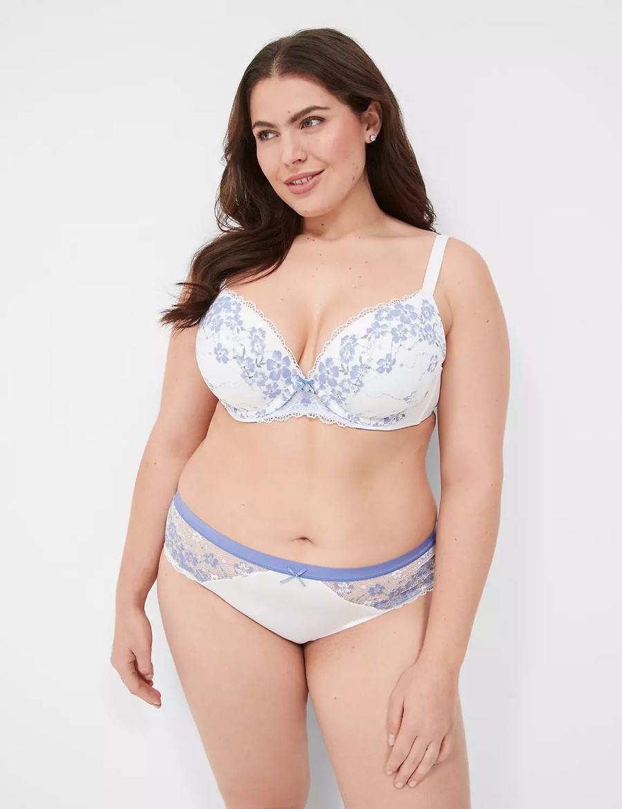 Lane Bryant Boost Plunge With Lace Bralettes Dames Wit | ASA7715CI