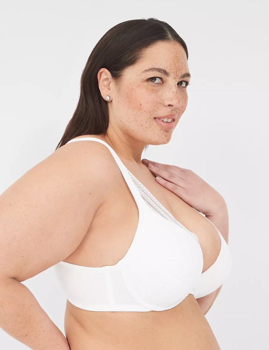Lane Bryant Boost Plunge With Lace Bralettes Dames Wit | VSR1025YR