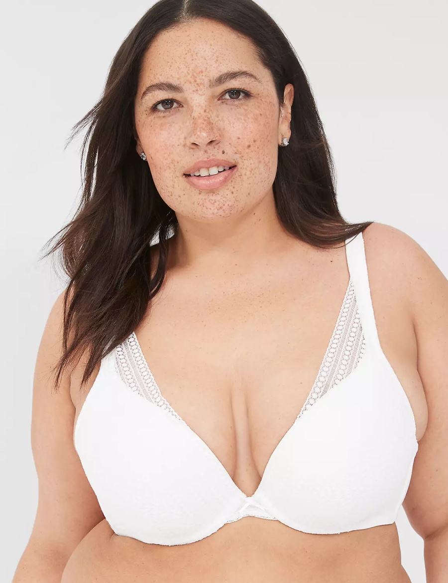 Lane Bryant Boost Plunge With Lace Bralettes Dames Wit | VSR1025YR