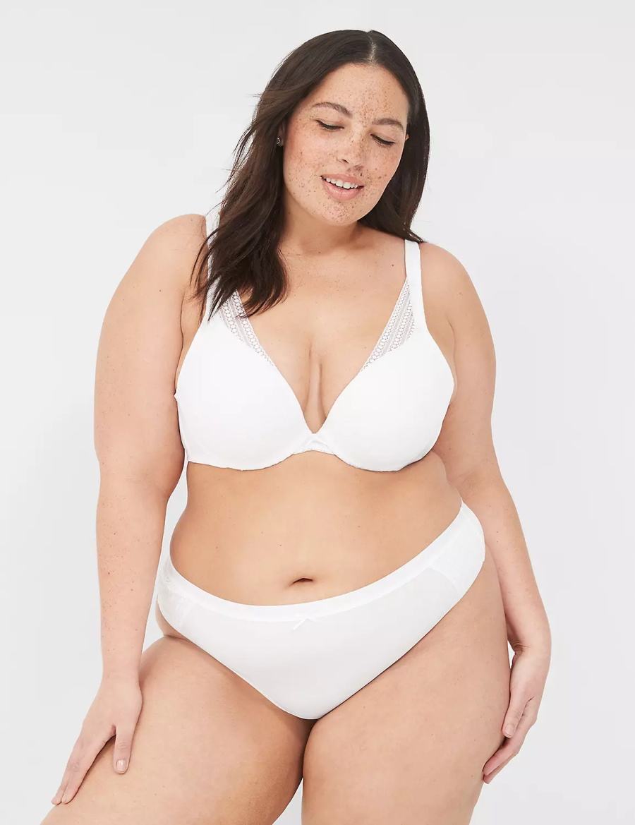 Lane Bryant Boost Plunge With Lace Bralettes Dames Wit | VSR1025YR