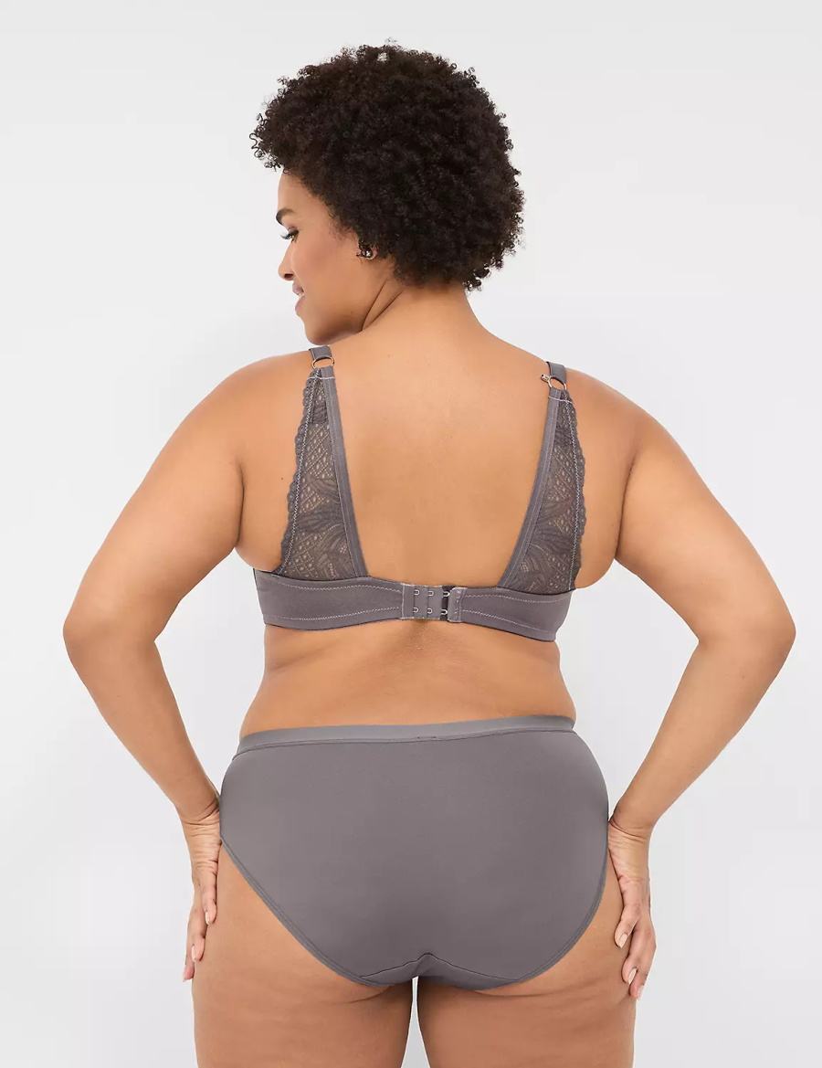 Lane Bryant Boost Plunge With Lace Bralettes Dames Donkergrijs | YAW2193FQ