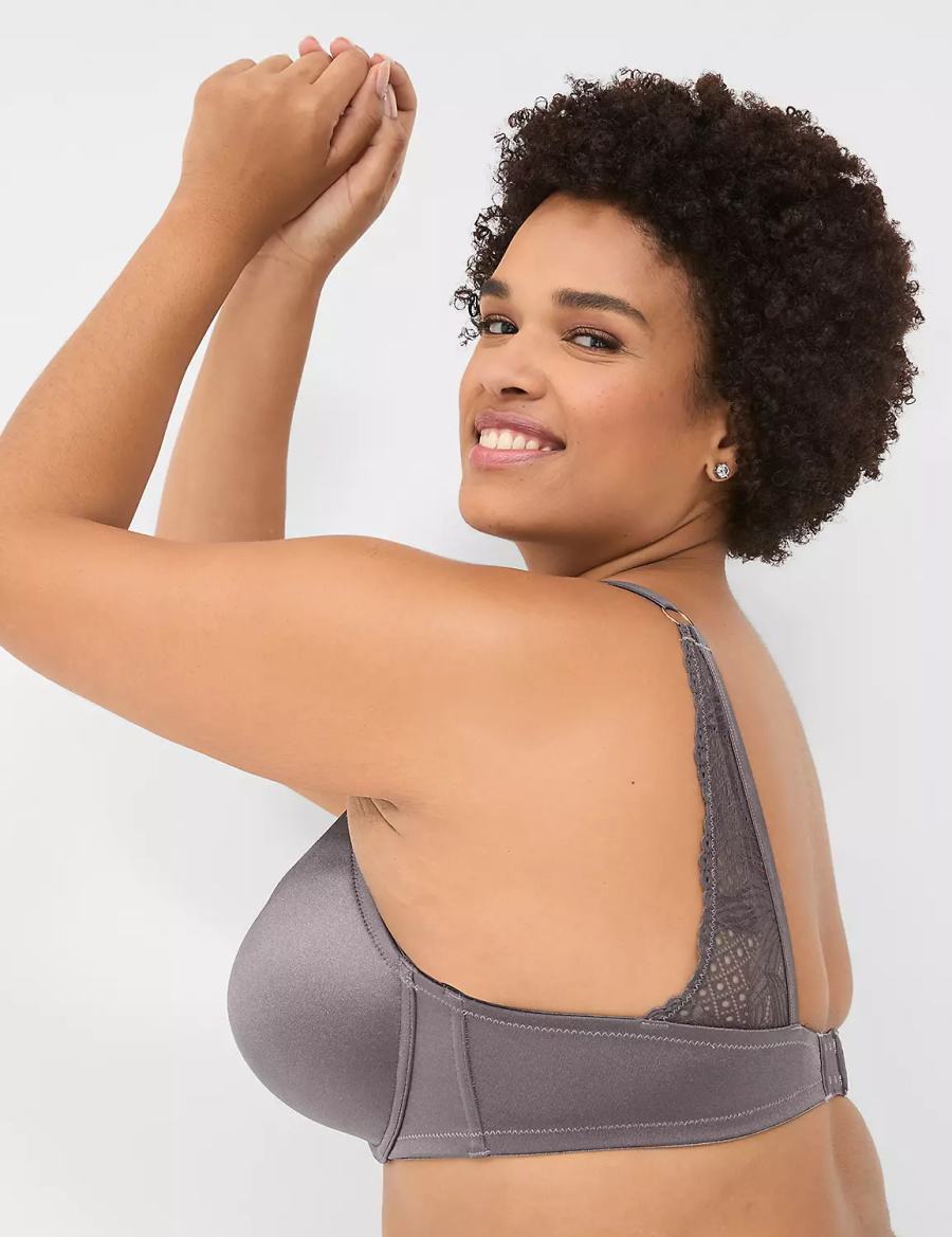 Lane Bryant Boost Plunge With Lace Bralettes Dames Donkergrijs | YAW2193FQ