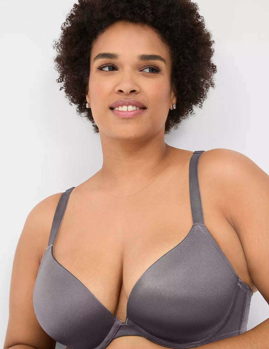 Lane Bryant Boost Plunge With Lace Bralettes Dames Donkergrijs | YAW2193FQ