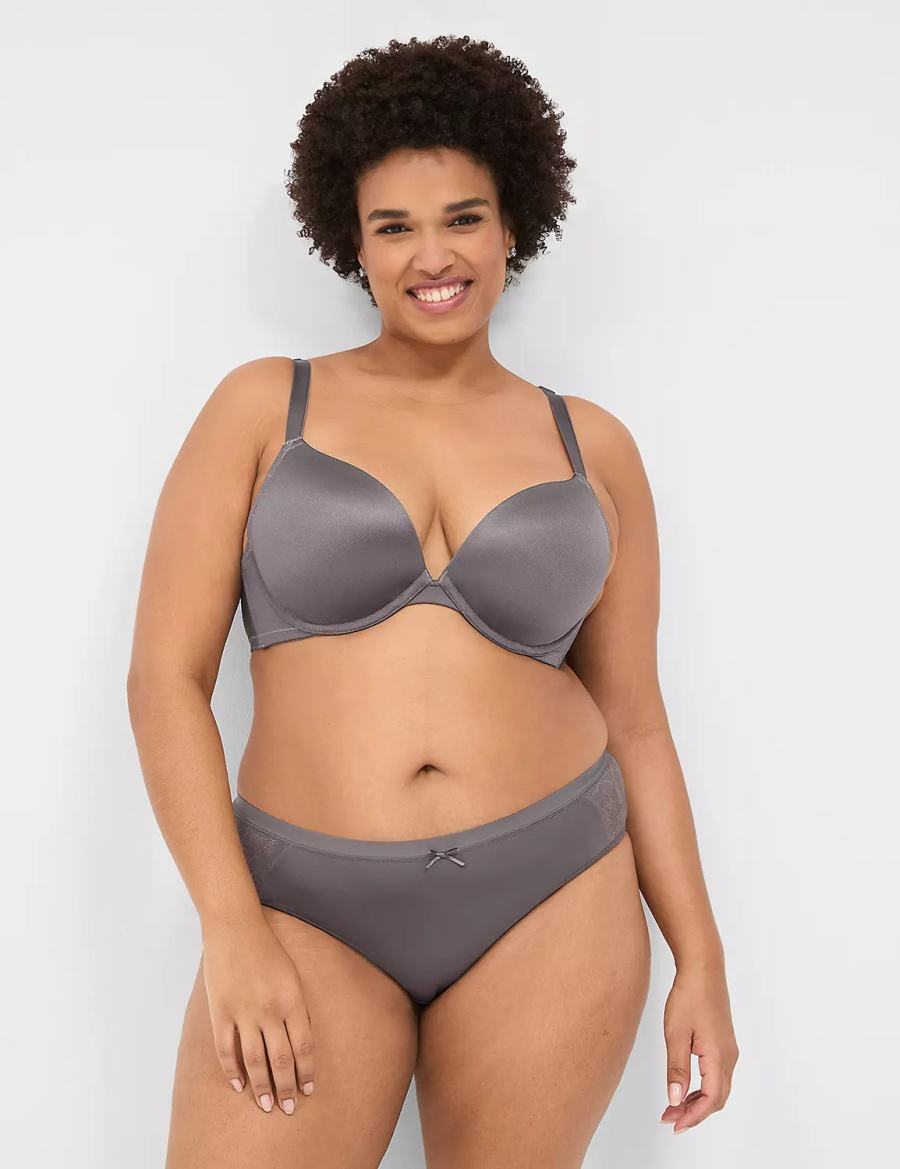 Lane Bryant Boost Plunge With Lace Bralettes Dames Donkergrijs | YAW2193FQ