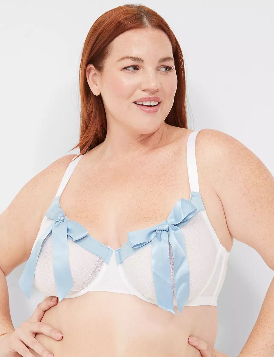Lane Bryant Bow-Front Sheer Unlined Balconette BH Dames Wit | HBB7757UY