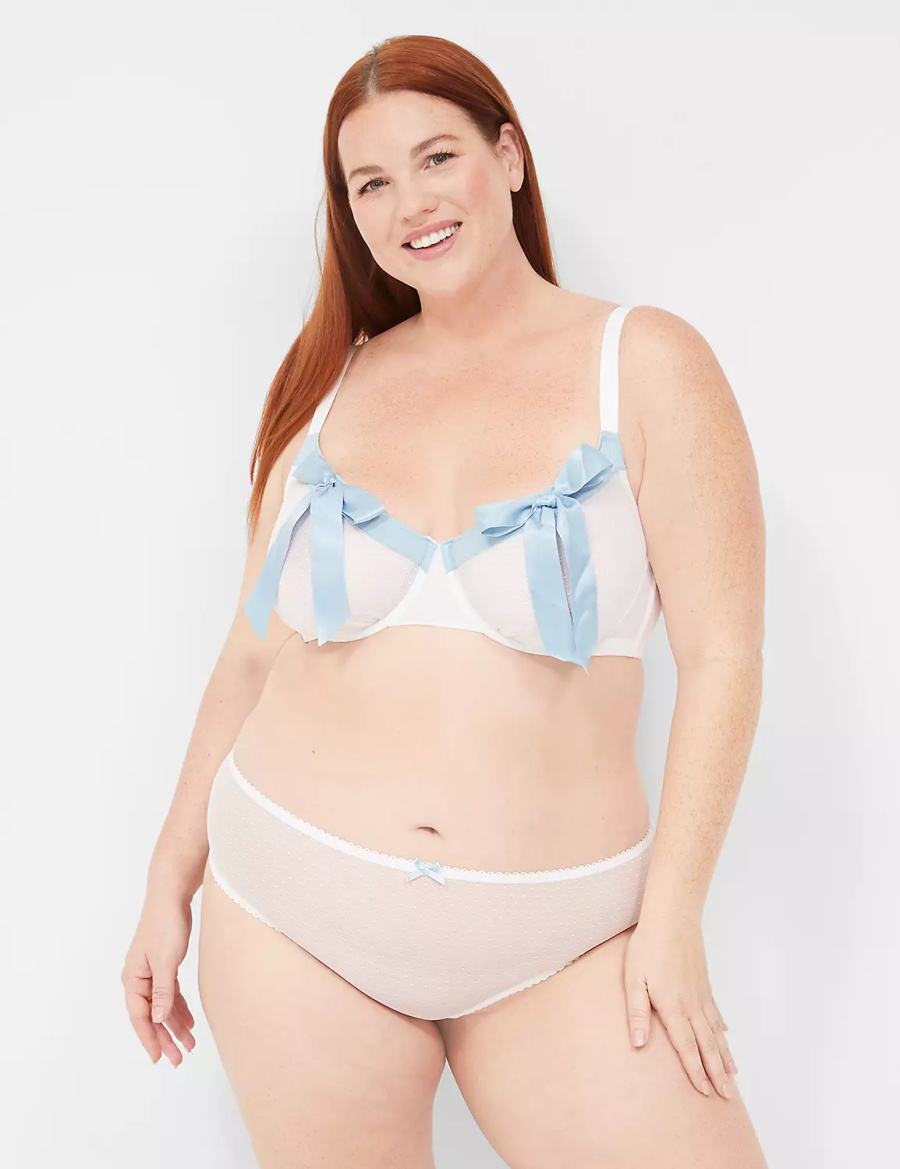 Lane Bryant Bow-Front Sheer Unlined Balconette BH Dames Wit | HBB7757UY