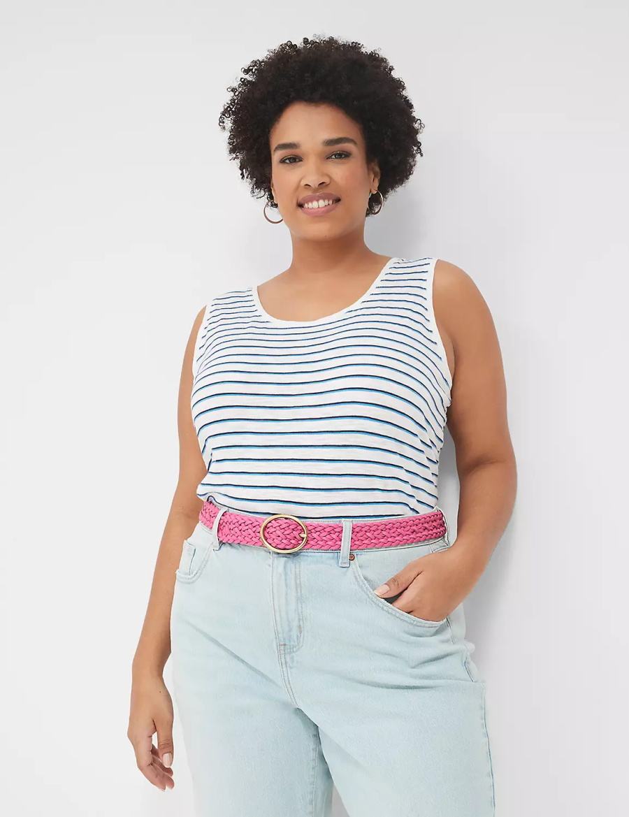Lane Bryant Braided Faux-Leather Oval Riemen Dames Fuchsie | FJQ696NJ