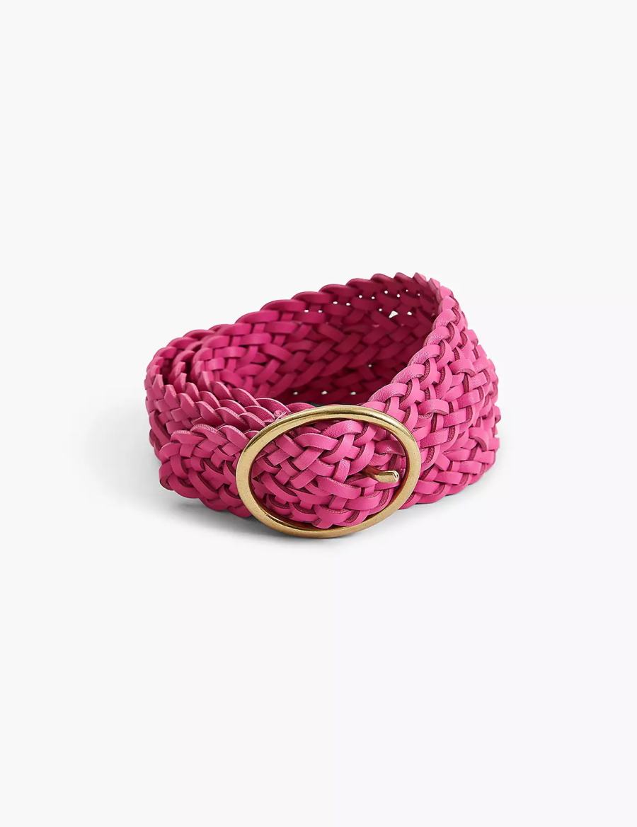 Lane Bryant Braided Faux-Leather Oval Riemen Dames Fuchsie | FJQ696NJ