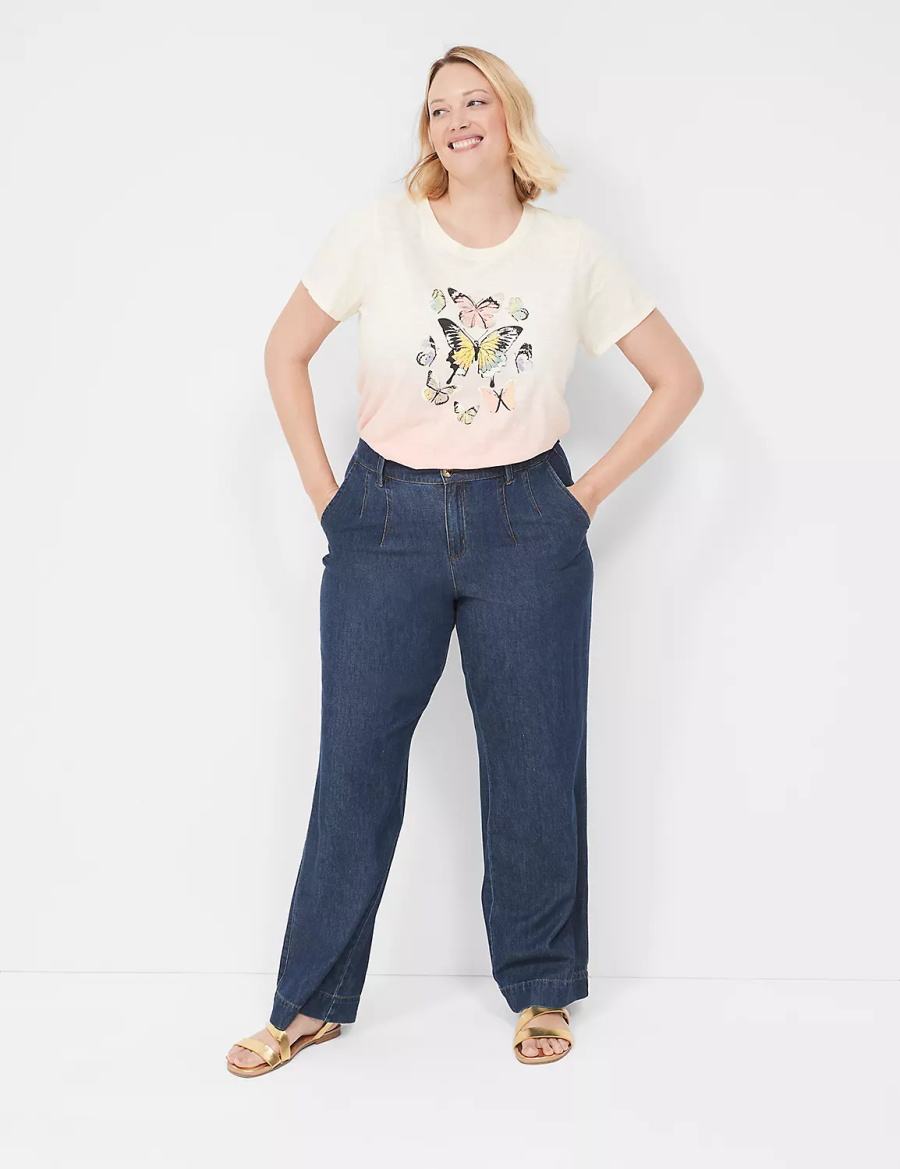 Lane Bryant Butterflies Graphic Tee T-shirts Dames Wit Oranje | ARG7539HB