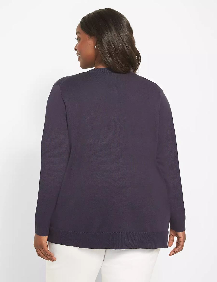 Lane Bryant Button-Front Cardigan Dames Blauw | VDQ9380SS