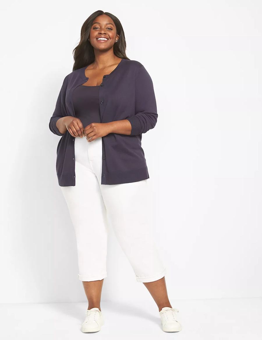Lane Bryant Button-Front Cardigan Dames Blauw | VDQ9380SS