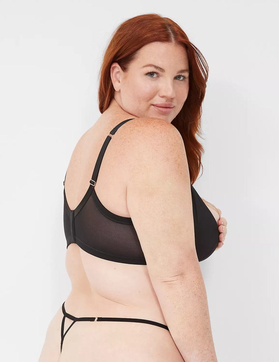 Lane Bryant Chain Embellished String Panty Dames Zwart | THB2597GK