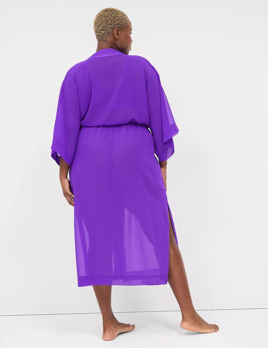 Lane Bryant Chiffon Duster Badjas Dames Paars | SVE3349MQ