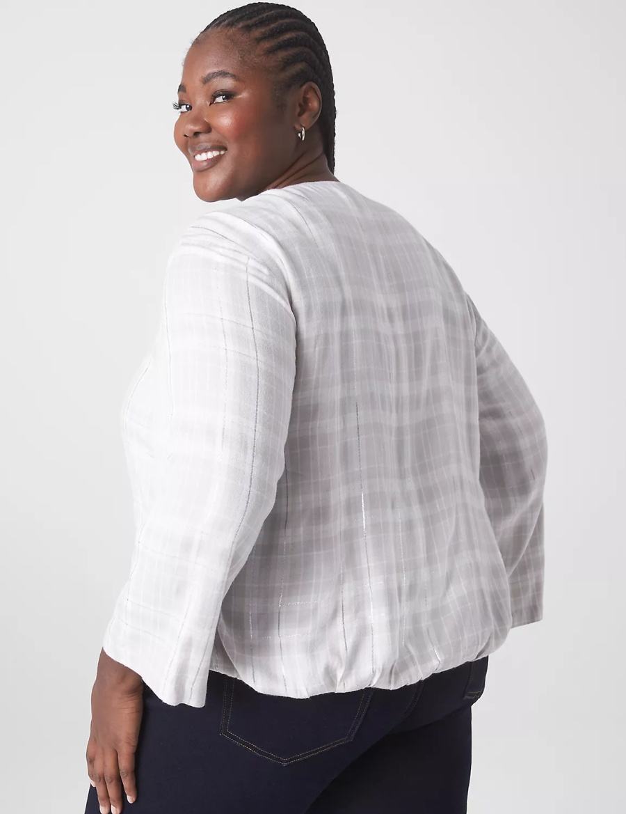 Lane Bryant Classic Button-Down Tie-Hem Top Overhemd Dames Wit | XIX9963VR