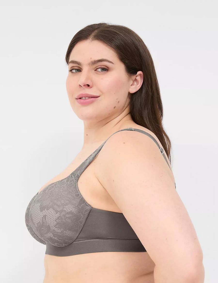 Lane Bryant Comfort Bliss Lightly Lined With Lace Balconette BH Dames Donkergrijs | KGD549UH