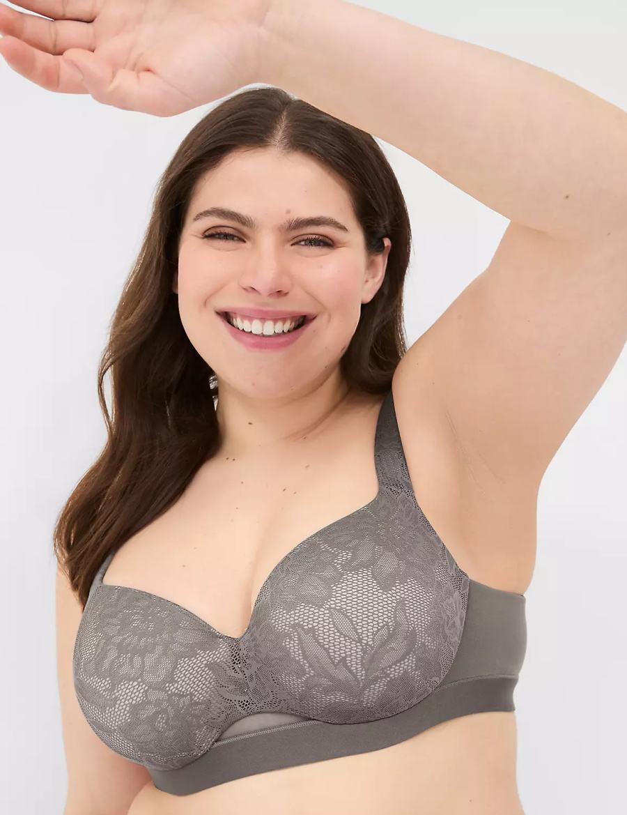 Lane Bryant Comfort Bliss Lightly Lined With Lace Balconette BH Dames Donkergrijs | KGD549UH
