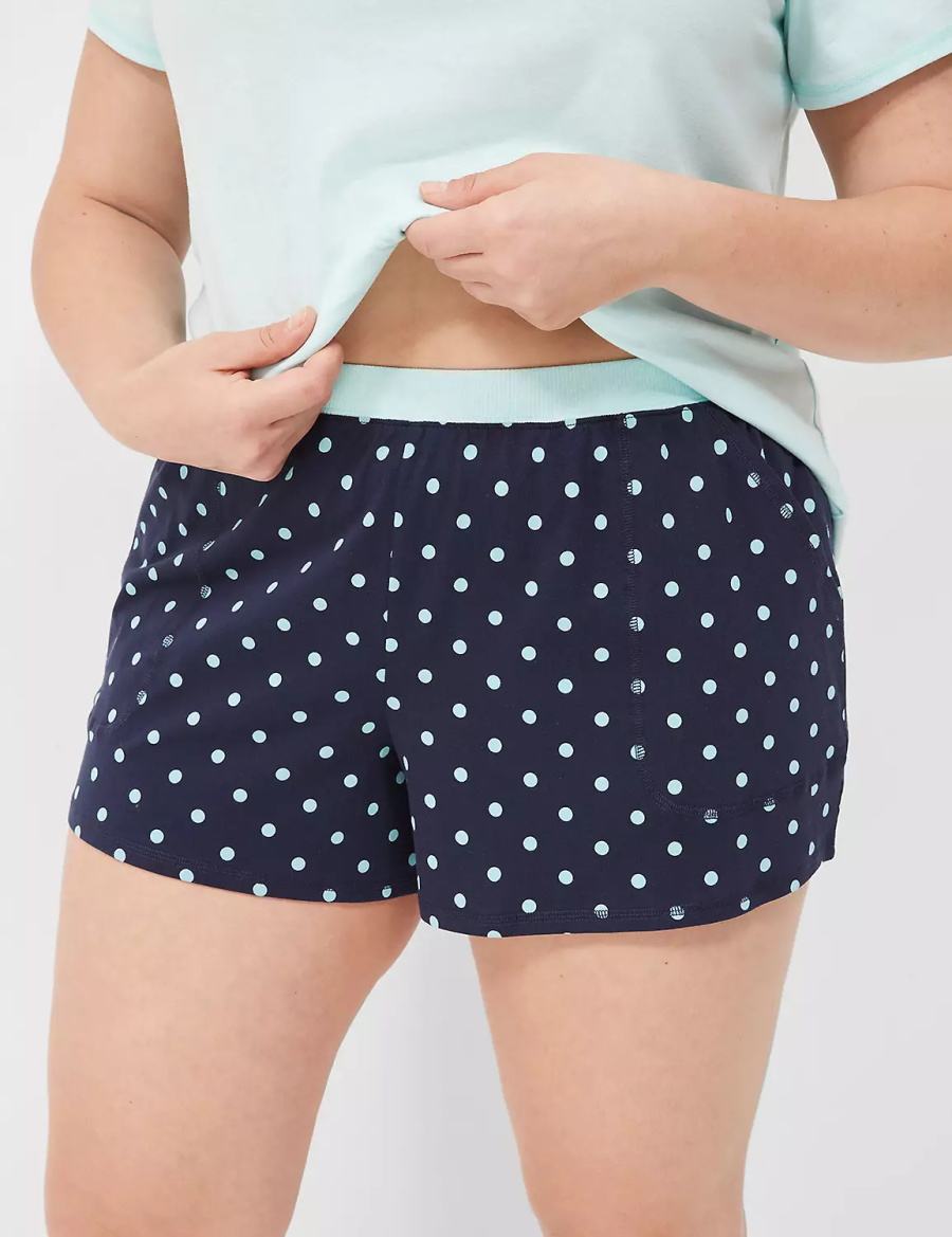 Lane Bryant Comfy Cotton Rib-Trim Tee & Short PJ Set Pyjama Dames Lichtgroen Gekleurd | MUU7563NG