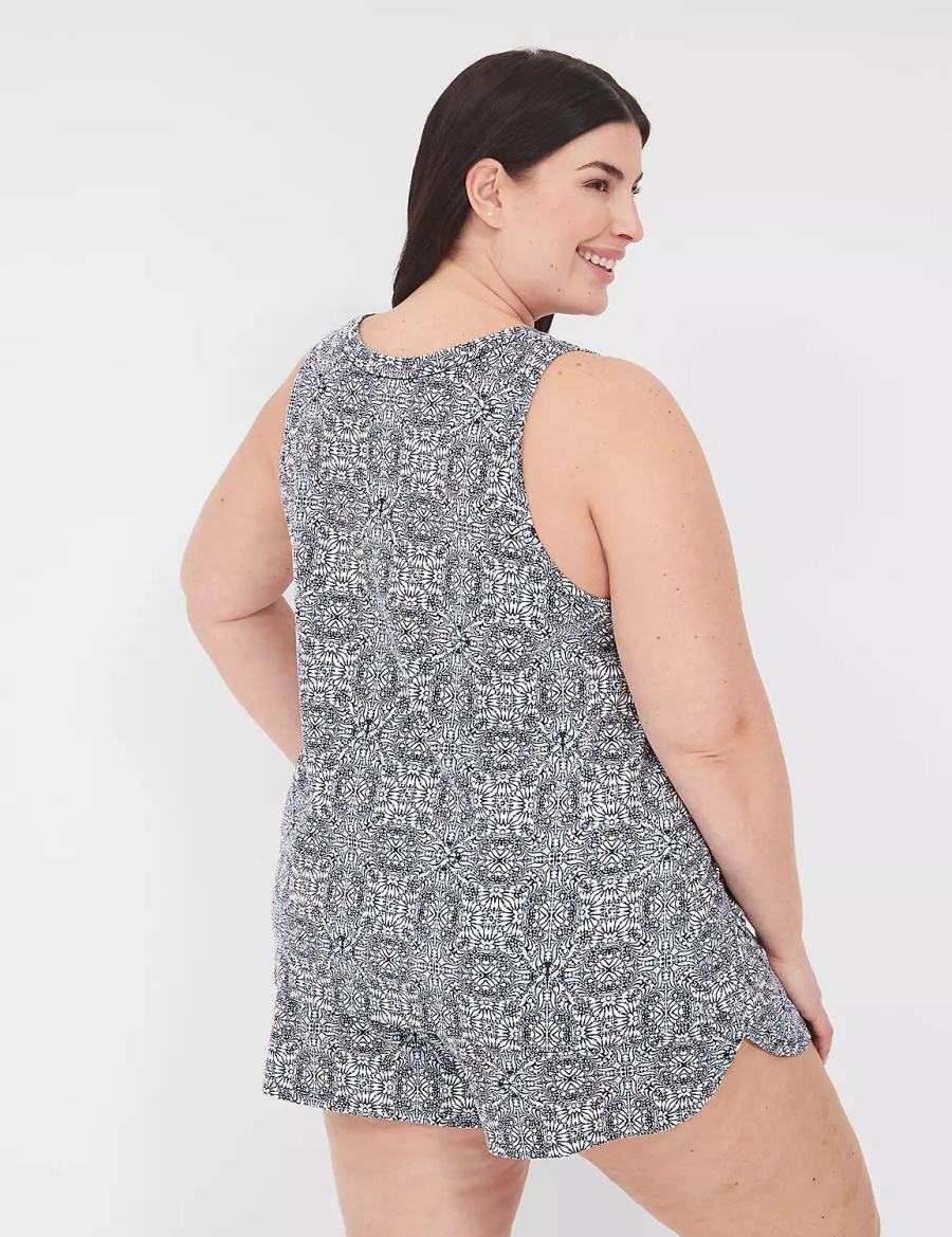 Lane Bryant Comfy Cotton Tank & Short PJ Set Pyjama Dames Blauw | JCF3432TM
