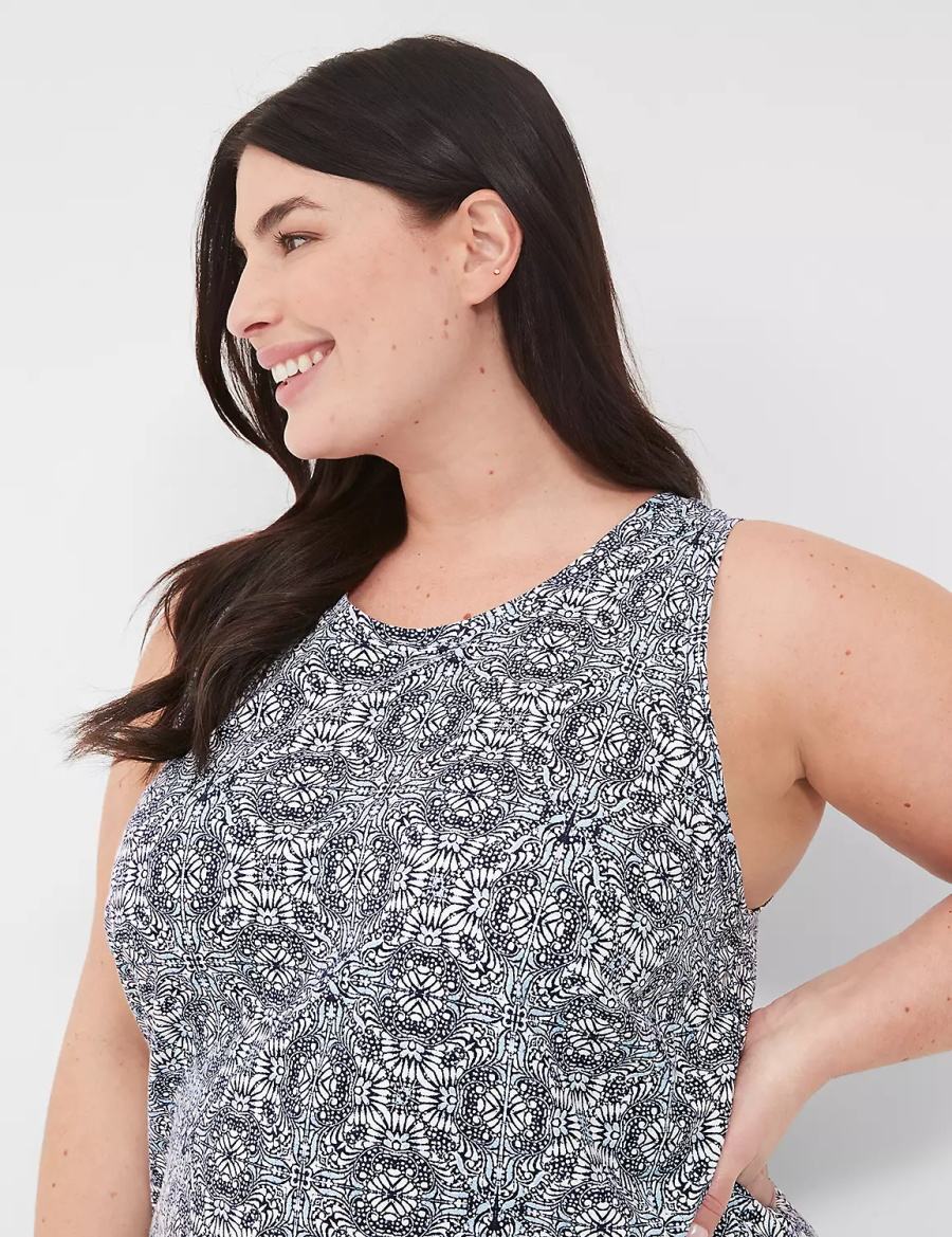 Lane Bryant Comfy Cotton Tank & Short PJ Set Pyjama Dames Blauw | JCF3432TM