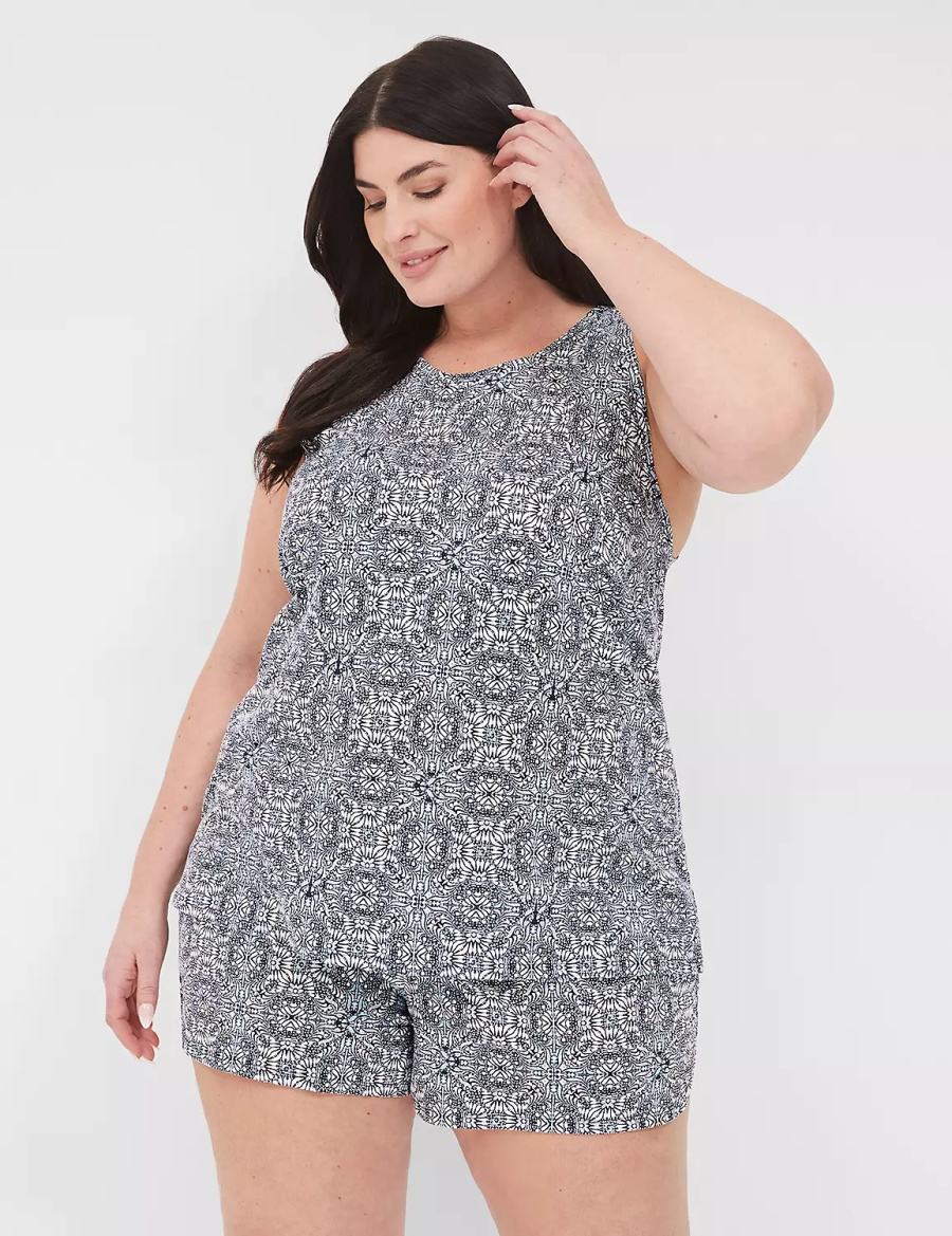 Lane Bryant Comfy Cotton Tank & Short PJ Set Pyjama Dames Blauw | JCF3432TM