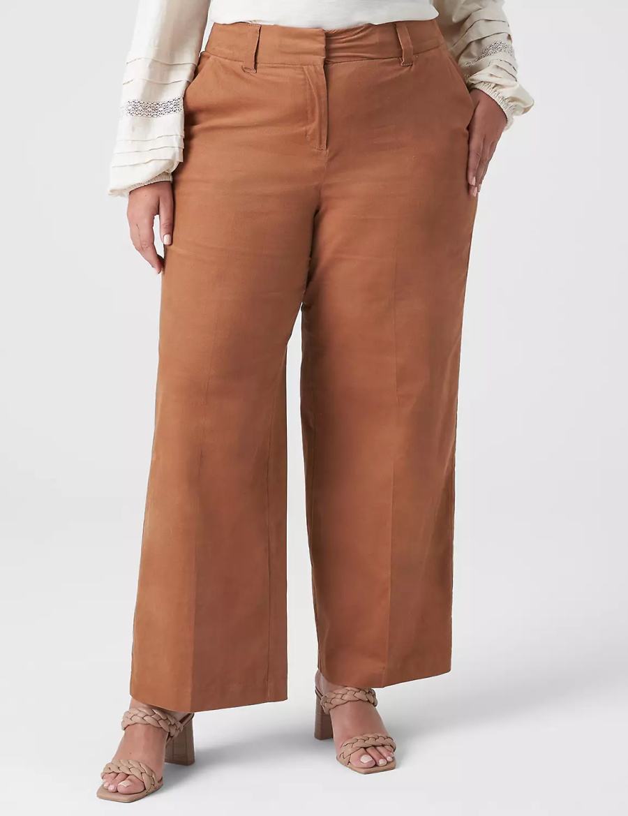 Lane Bryant Corduroy Trouser Broek Dames Bruin | HTM2519LG