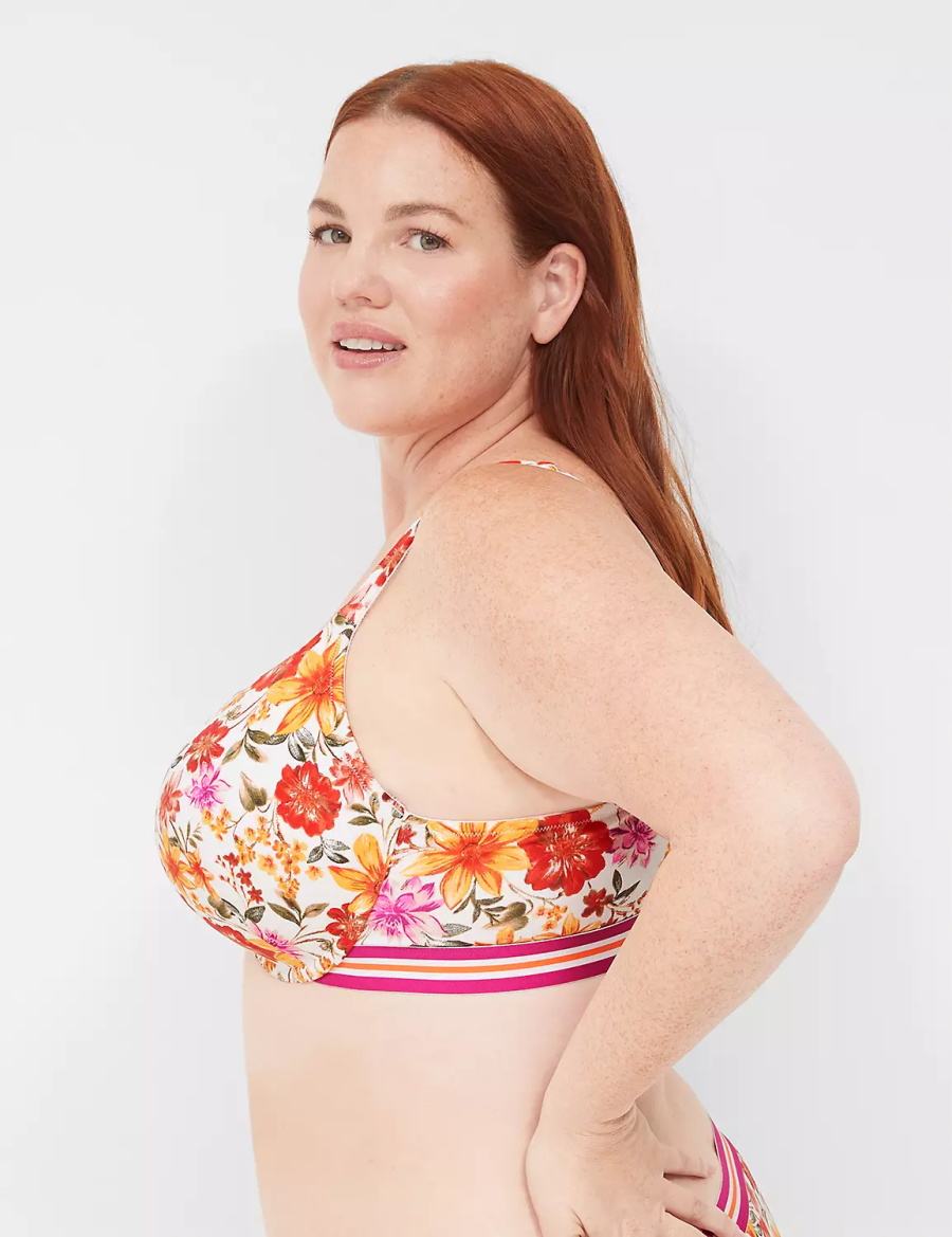 Lane Bryant Cotton Boost Plunge Bralettes Dames Wit | NYJ8770XH