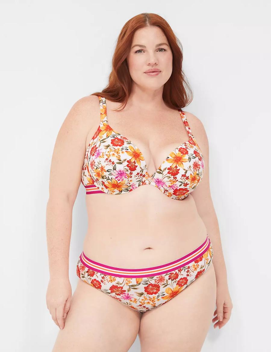 Lane Bryant Cotton Boost Plunge Bralettes Dames Wit | NYJ8770XH