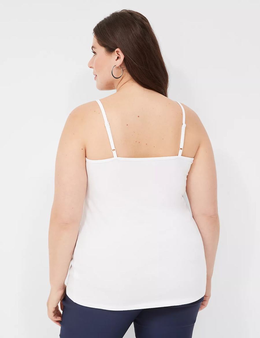 Lane Bryant Cotton Cami Tanktop Dames Wit | AYR453AL