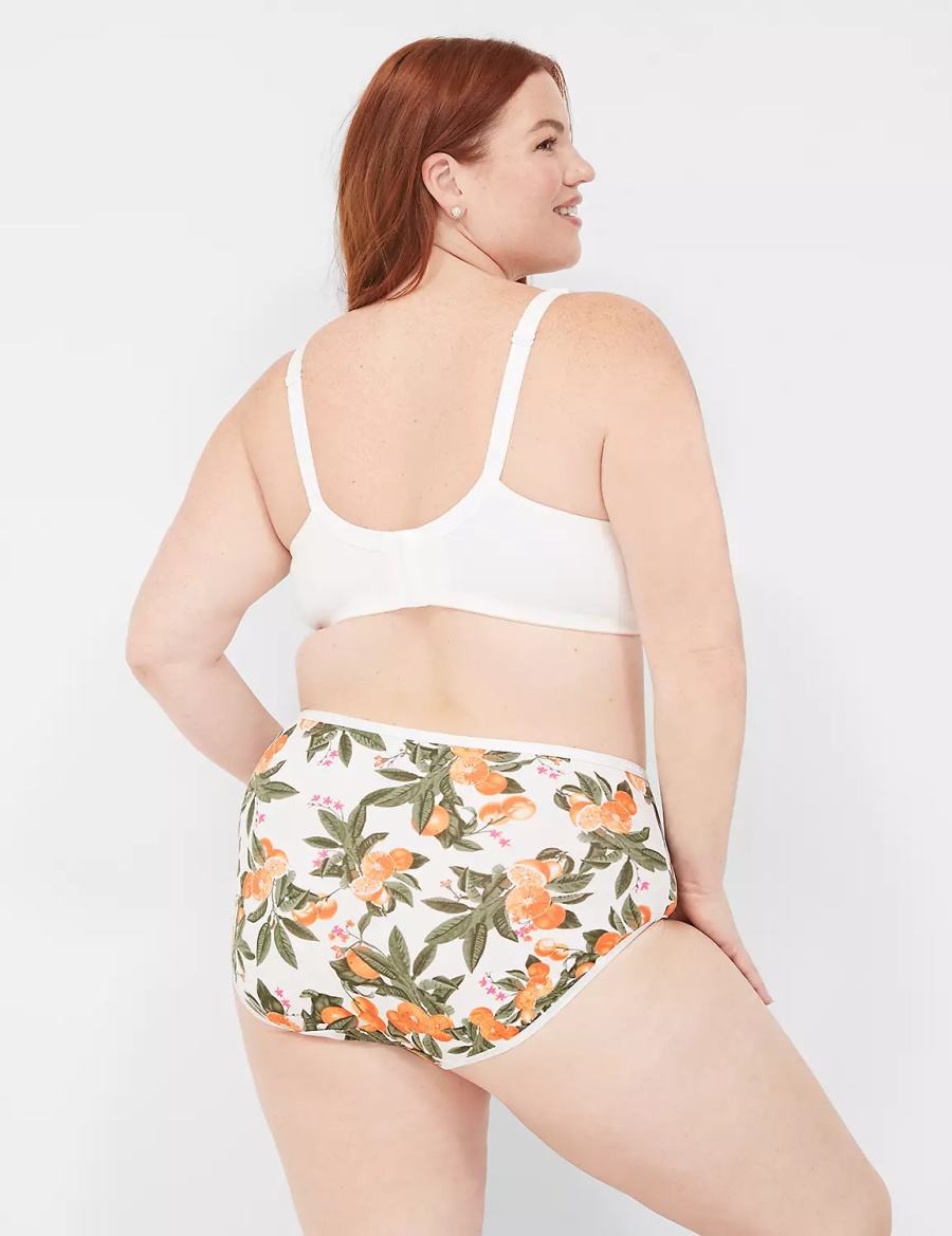 Lane Bryant Cotton High-Leg Slips Dames Geel Wit | TEV7278VK