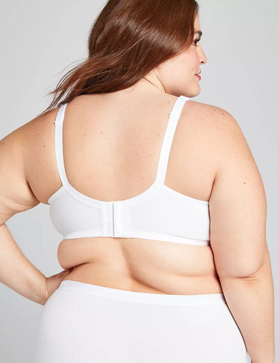 Lane Bryant Cotton Lightly Lined Full Coverage Bralettes Dames Wit | ZSA32CL