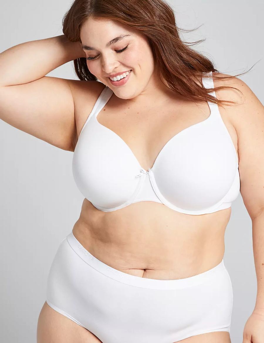 Lane Bryant Cotton Lightly Lined Full Coverage Bralettes Dames Wit | ZSA32CL