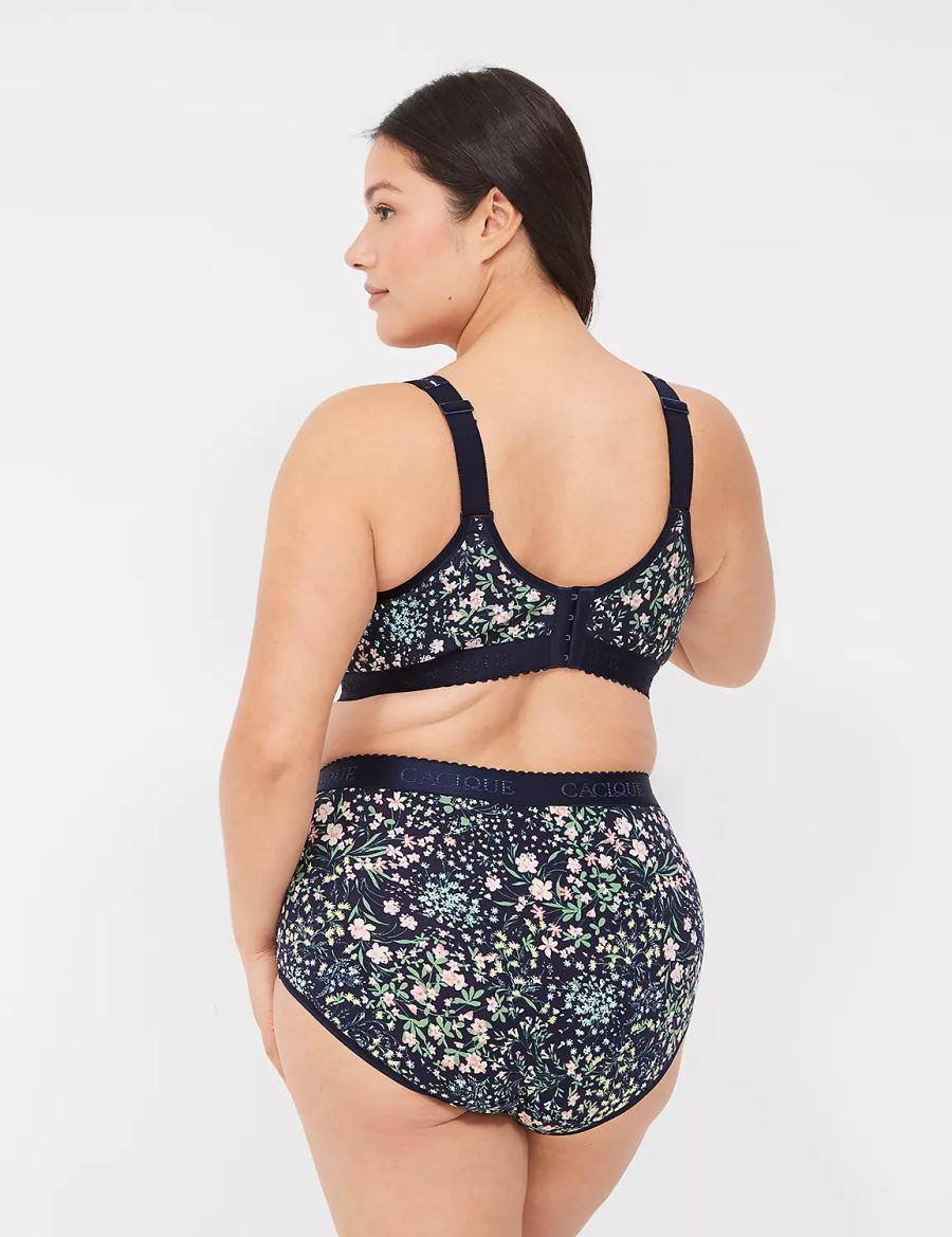 Lane Bryant Cotton Lightly Lined No-Wire Bralettes Dames Zwart | XEA7083NR