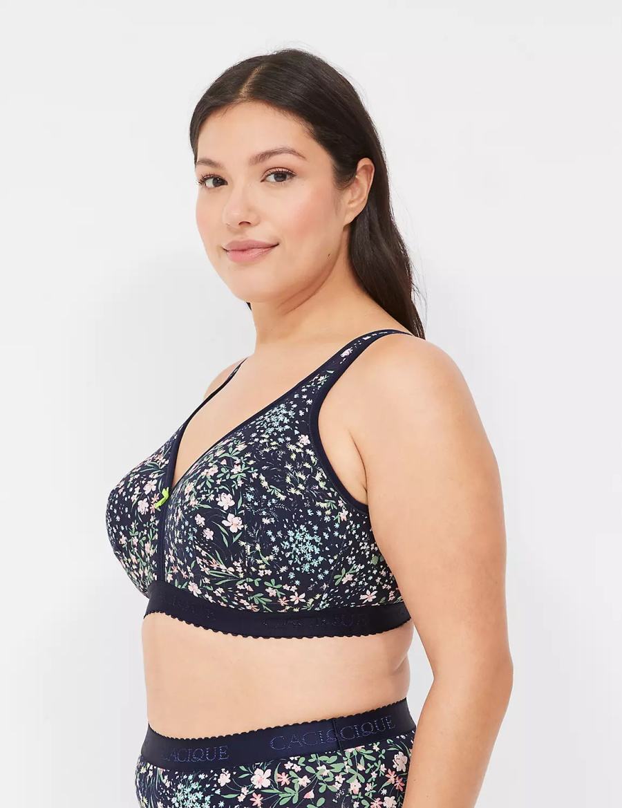 Lane Bryant Cotton Lightly Lined No-Wire Bralettes Dames Zwart | XEA7083NR