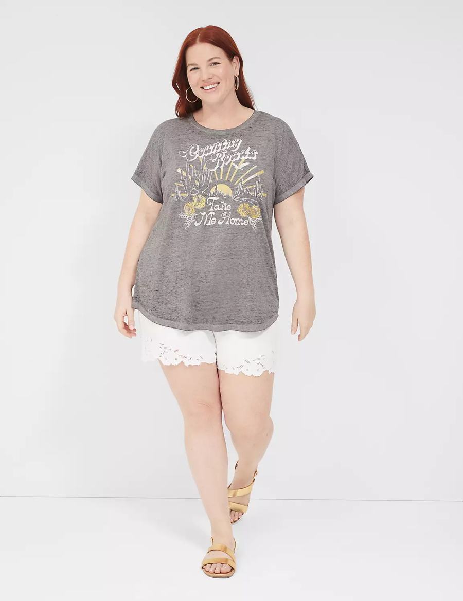 Lane Bryant Country Roads Take Me Home Graphic Tee T-shirts Dames Grijs | YWA5460LZ