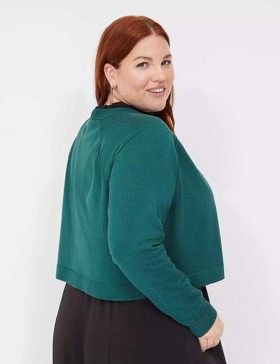 Lane Bryant Crop Open-Front Shrug Truien Dames Groen | TYZ2879CT
