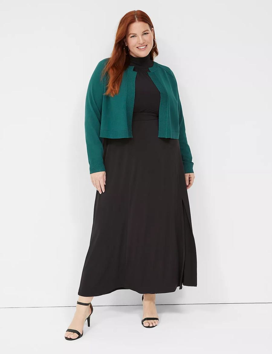 Lane Bryant Crop Open-Front Shrug Truien Dames Groen | TYZ2879CT