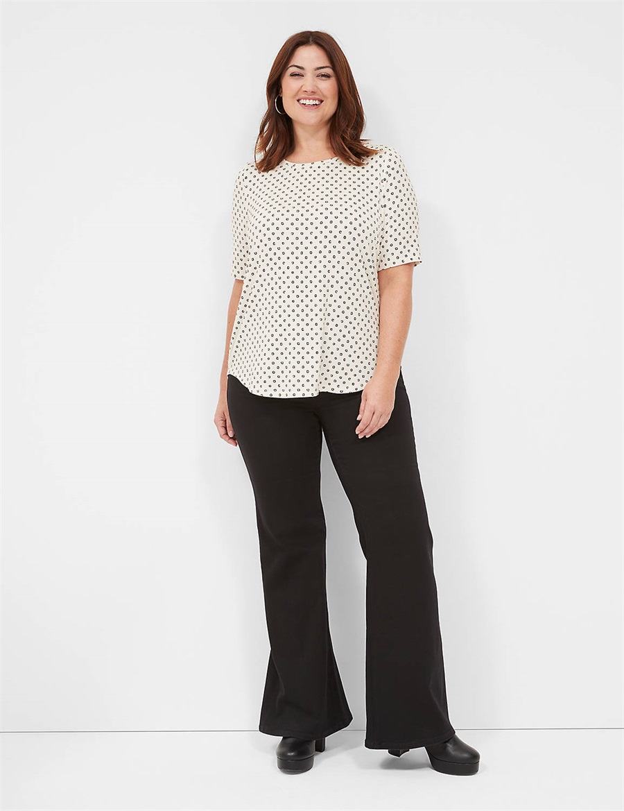 Lane Bryant Curved-Hem Perfect Sleeve Tee T-shirts Dames Wit | TPT9496JG