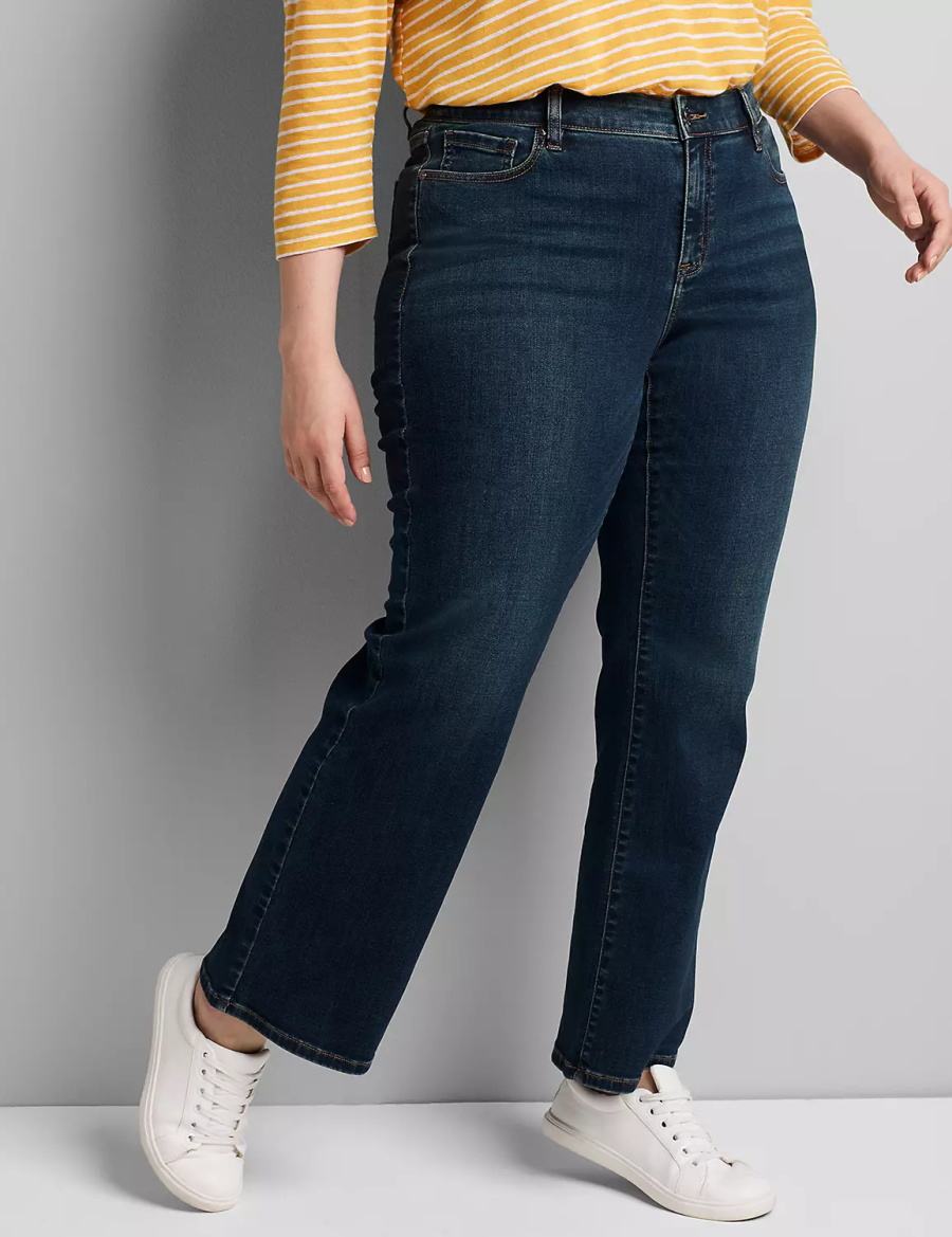 Lane Bryant Curvy Fit High-Rise Boot Jeans Dames Donkerblauw | EDY732HL