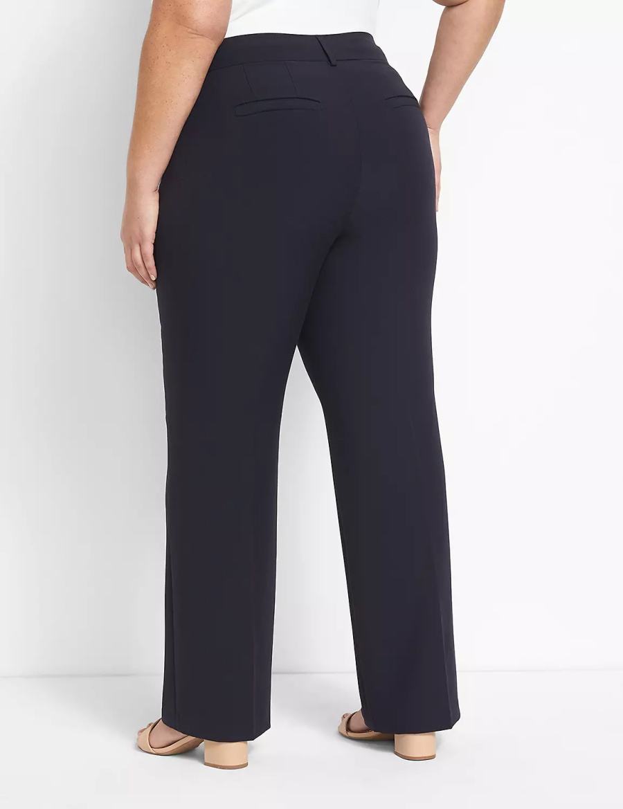 Lane Bryant Curvy Fit Perfect Drape Straight Broek Dames Blauw | MLT7975EU