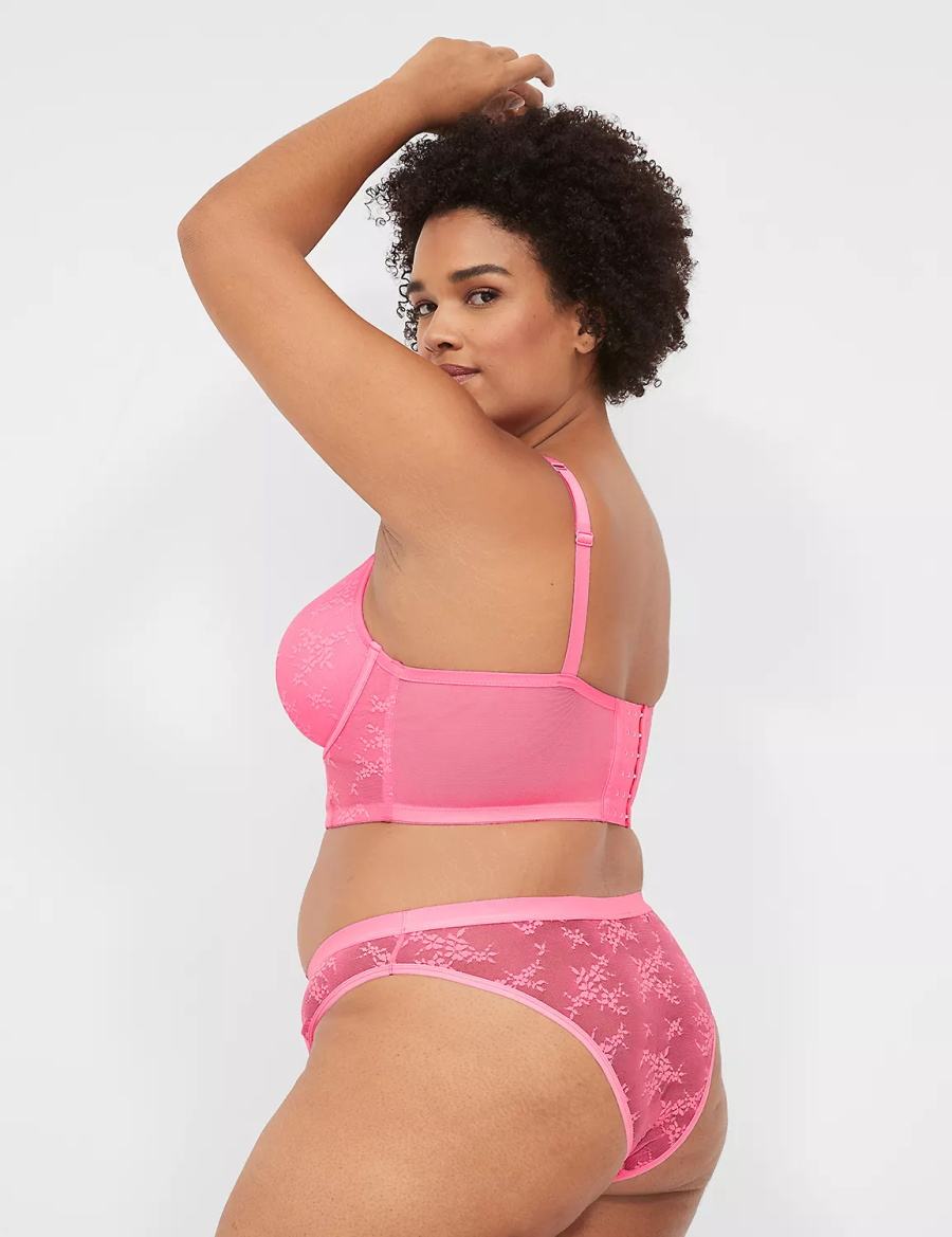 Lane Bryant Delicate Lace Lightly Lined Demi Corset Bralettes Dames Roze | SVN2313TN