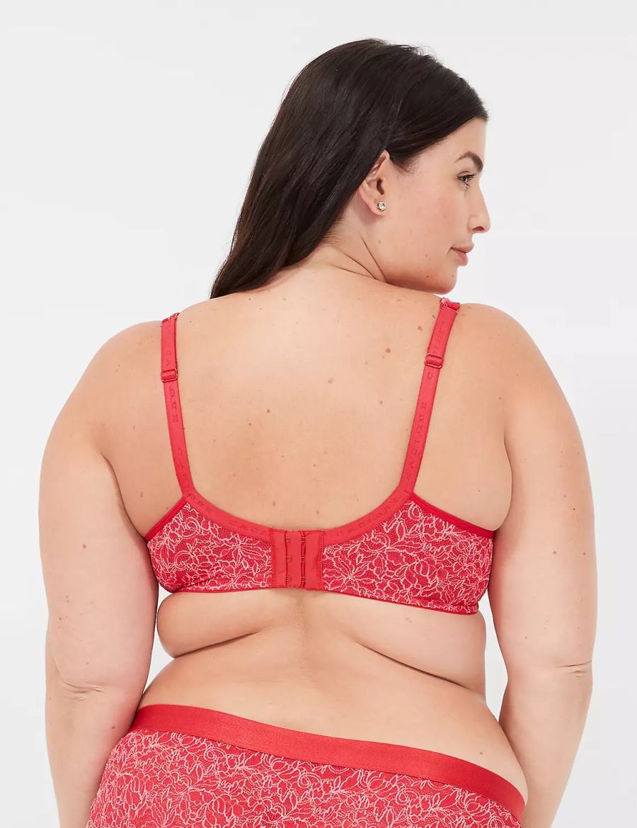 Lane Bryant Demi with Lace Ongevoerde BH Dames Rood | GAJ8996KS
