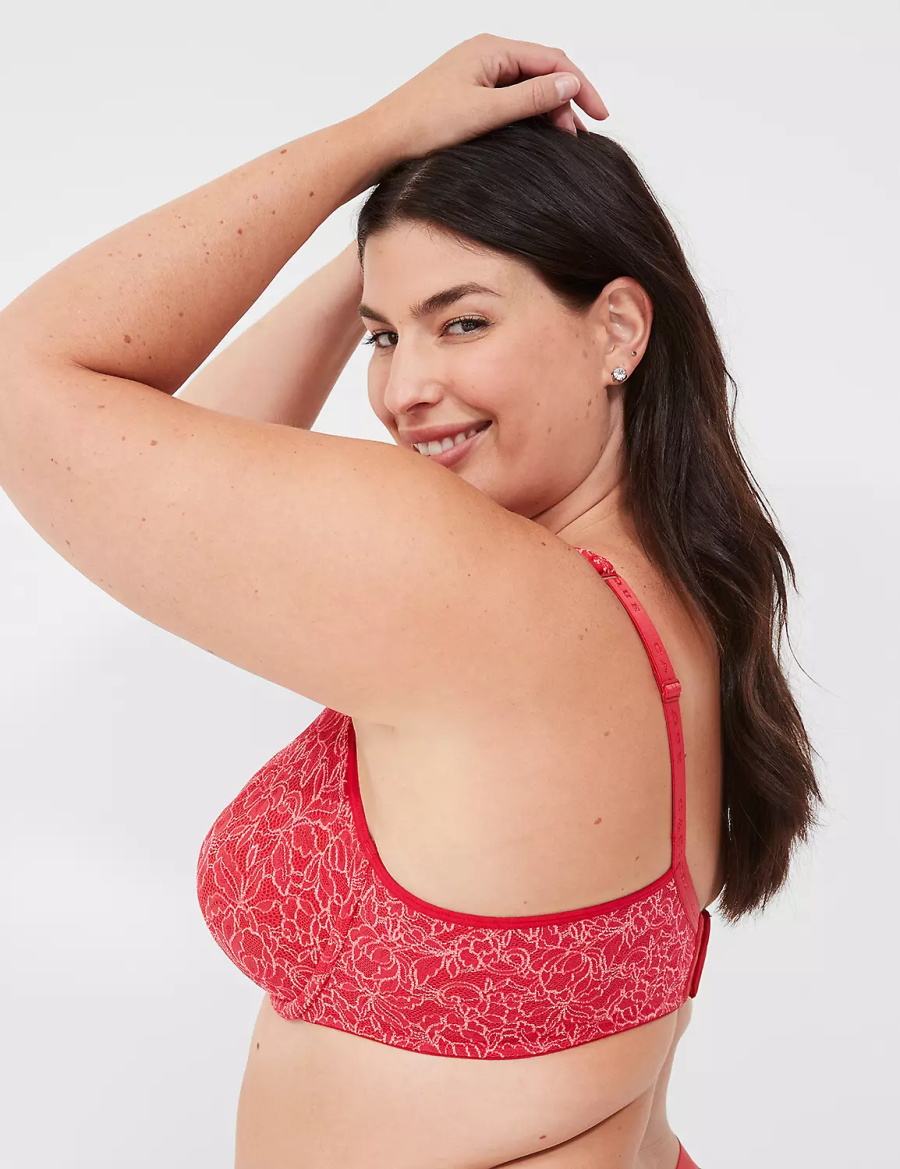 Lane Bryant Demi with Lace Ongevoerde BH Dames Rood | GAJ8996KS
