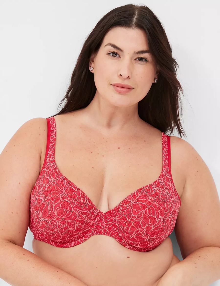 Lane Bryant Demi with Lace Ongevoerde BH Dames Rood | GAJ8996KS