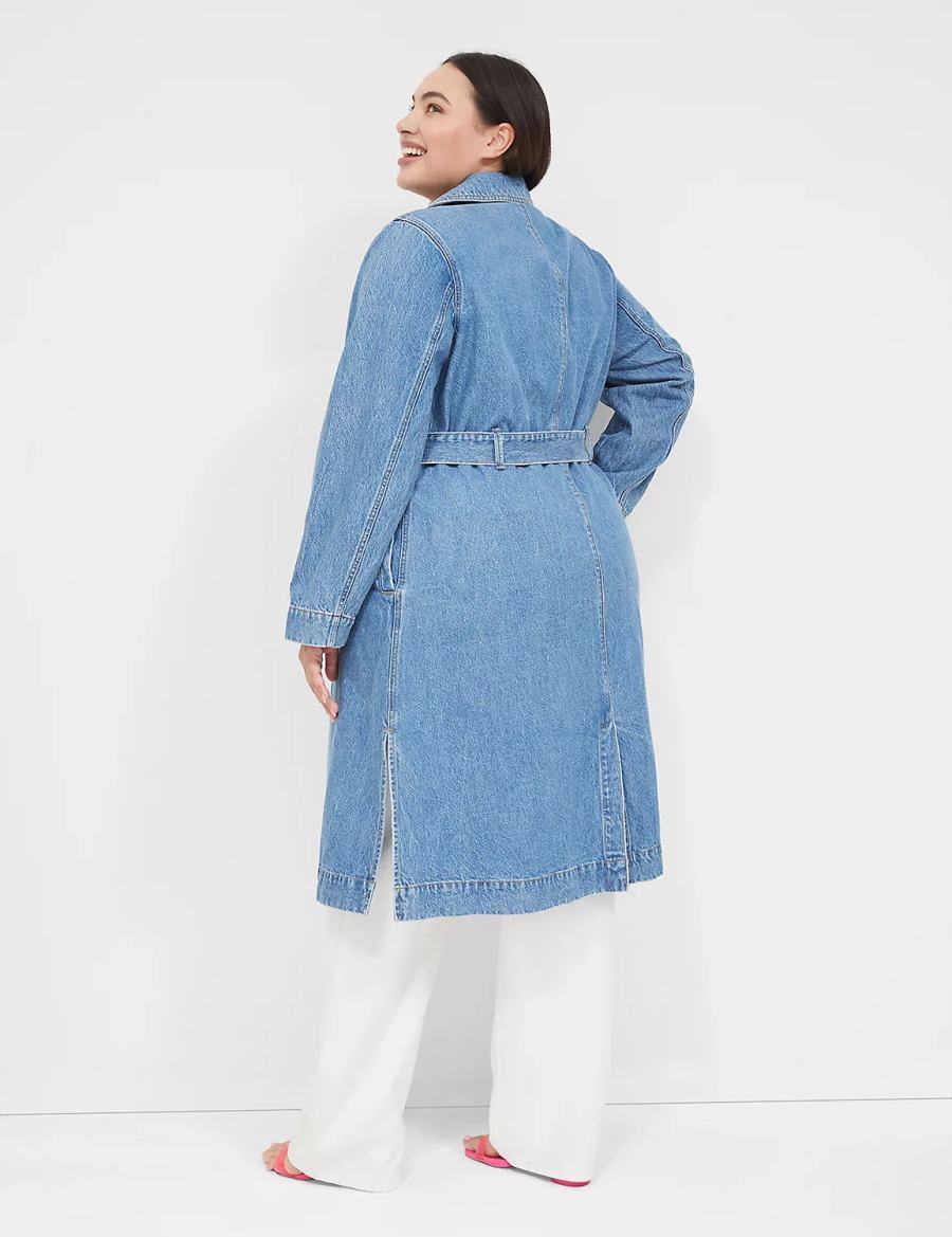 Lane Bryant Denimed Trench Trenchcoat Dames Blauw | MCP7034BJ